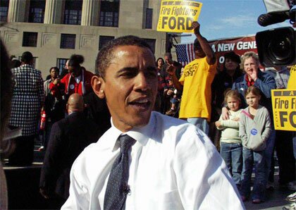 obama, on the picket line